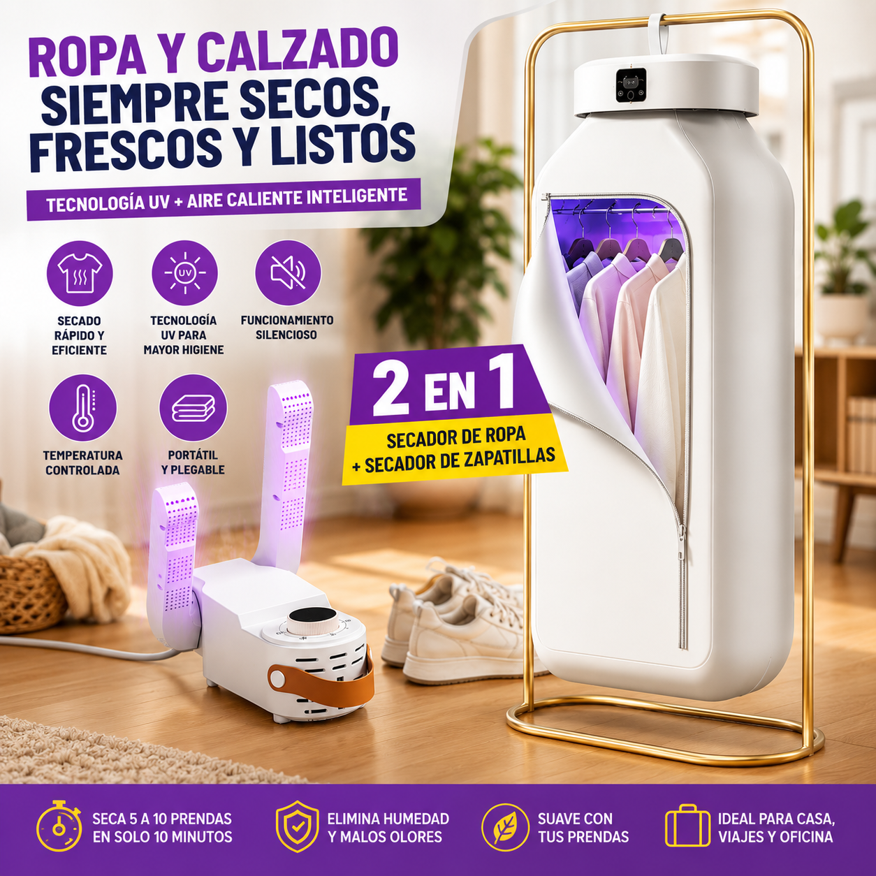 Mega Pack Invierno Seco: Secador de Ropa + Secador de Zapatillas